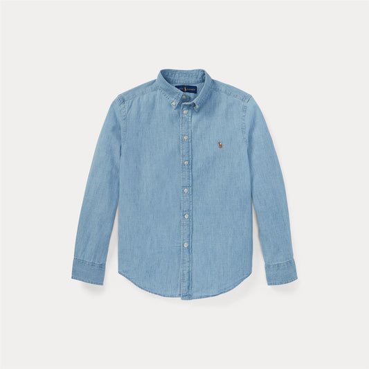 Polo Ralph Lauren - Chambray jeans skjorte - Blå - Gutt - 8-18/20 år