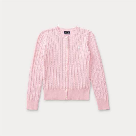 Polo Ralph Lauren - Cable Cotton Cardigan - Rosa - Jente - 7-16 år
