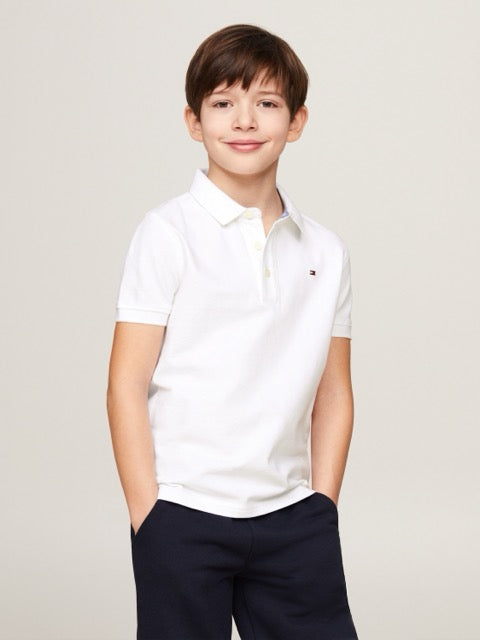Tommy Hilfiger - Piquet - Hvit - Gutt - str 6-7 år