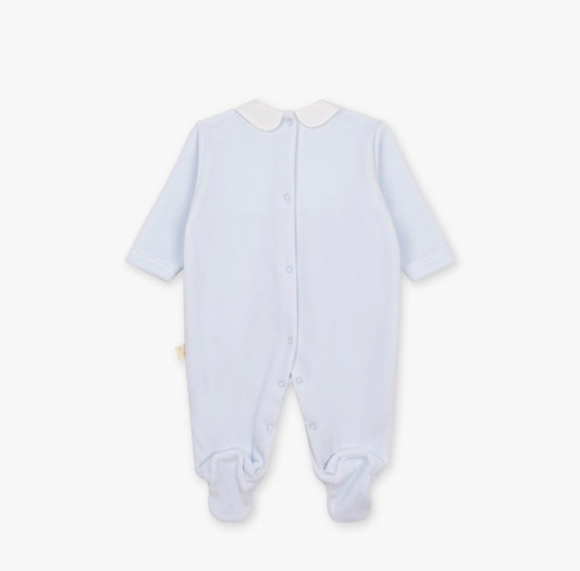 Baby Gi - Velour heldrakt - Lysblå - Gutt - 1-6 mnd