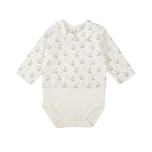 Babidu - Body -skjortekrage  - Hvit - Gutt- str 3-18 mnd.