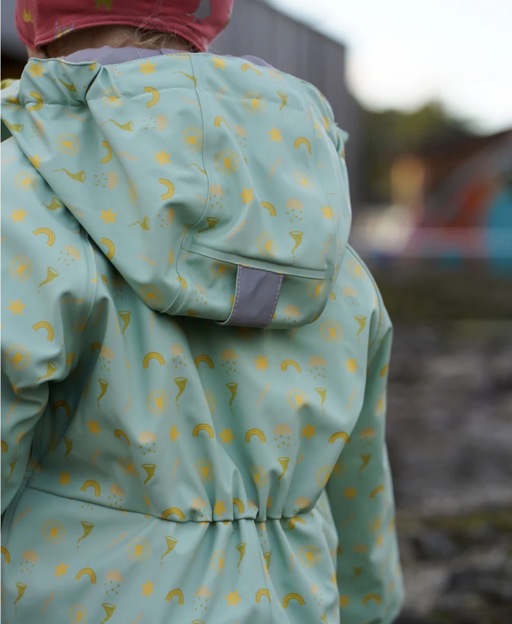 Kattnakken – Babyregndress med avtagbar hette – Jane Pistasj – Unisex – 0-2 år