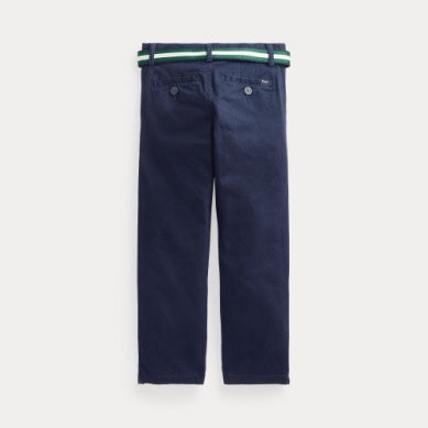 Ralph Lauren – Twill Bedford chinos med belte – Marineblå – Gutt – 4–7 år