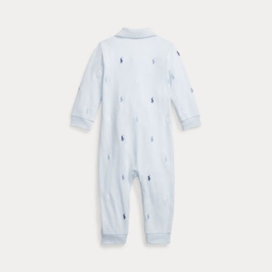 Polo Ralph Lauren – Lyseblå heldress med Polo-hester – Gutt – 3–12 mnd