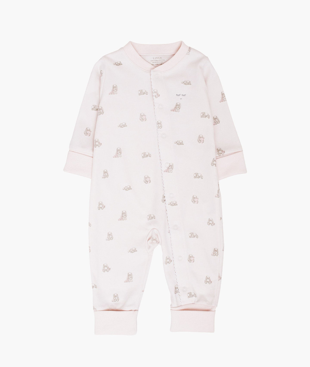 Livly – Snuggle Bunny Marley Overall med Pima Bomull – Rosa – Jente – 0-2 år