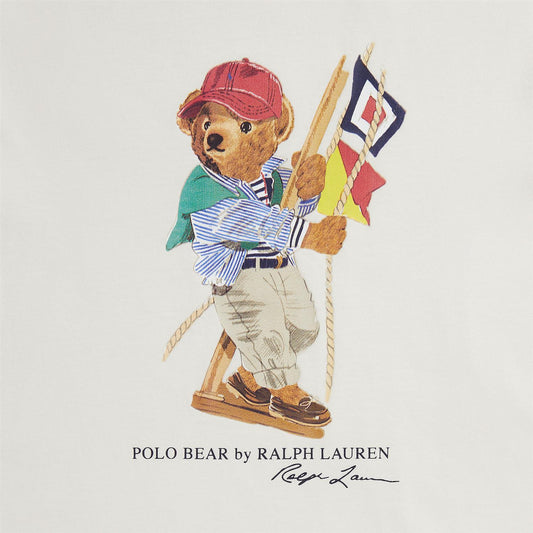 Polo Ralph Lauren – Hvit Bamse T-skjorte med print – Gutt – 8-20 år