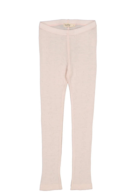 Marmar - Leg wool pointelle - Bukse - Rosa - Jente