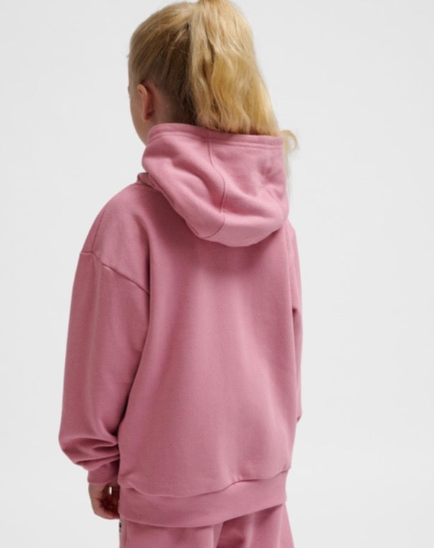 Hummel – Loose Hoodie med Brodert Logo – Rosa – Jente – 5-12 år