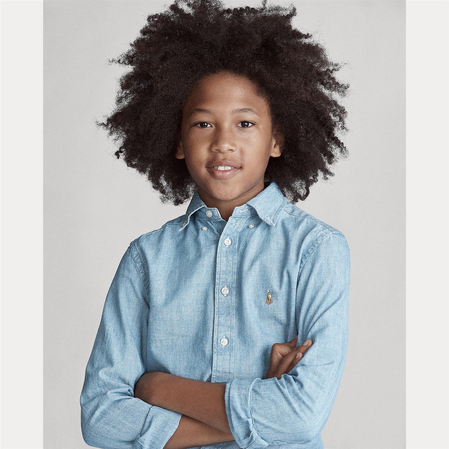 Polo Ralph Lauren - Chambray jeans skjorte - Blå - Gutt - 8-18/20 år