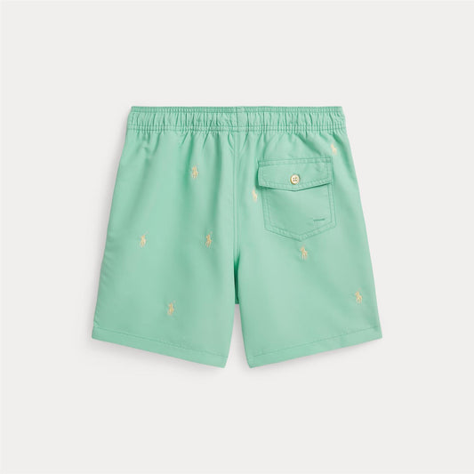 Polo Ralph Lauren – Traveler Swim Shorts med brodert hest – Grønn – Gutt – 8-20 år