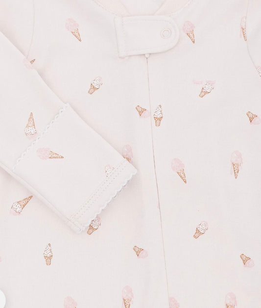 Livly – Ice Cream Glidelåsoverall med føtter – Rosa – Jente – 0-1 år