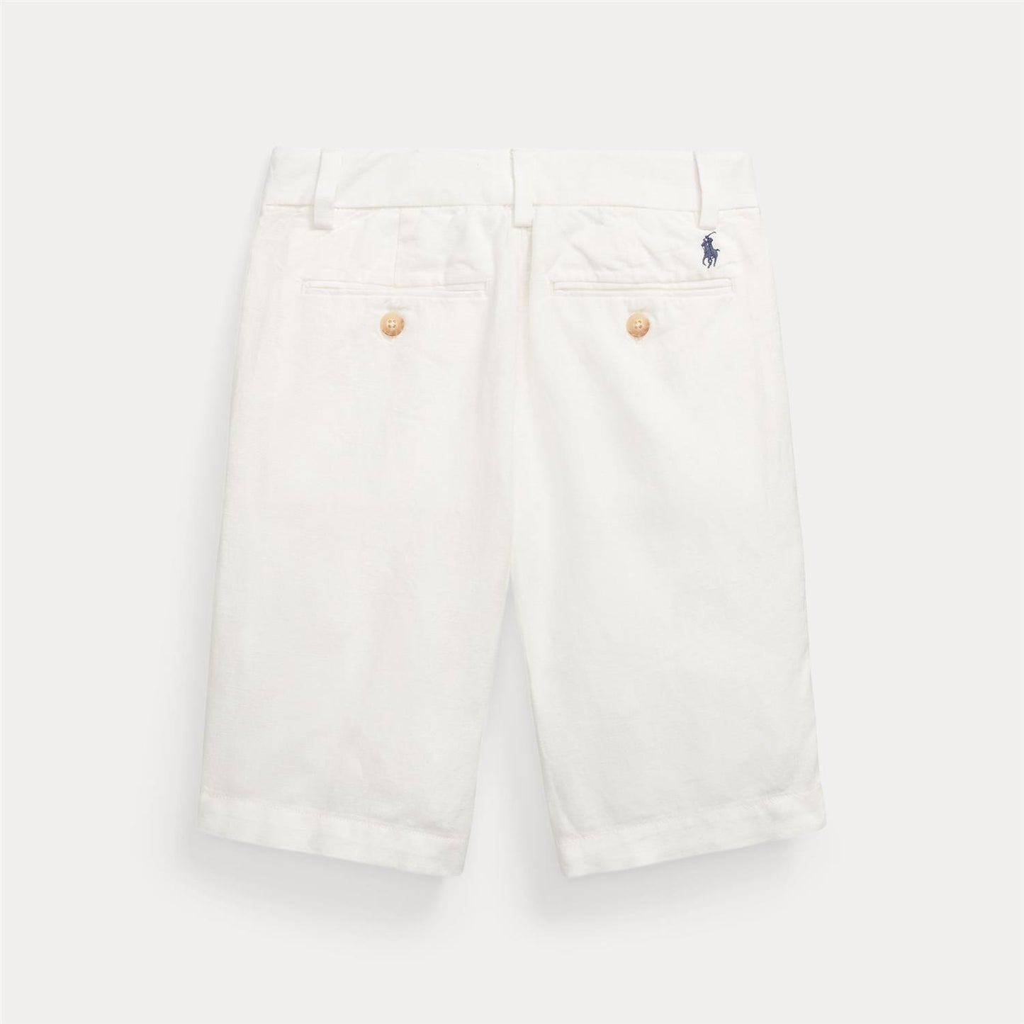 Polo Ralph Lauren – Hvit Linshorts med brodert logo – Hvit – Gutt – 12–20 år