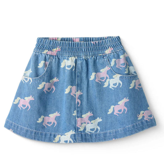 Copenhagen Colors -Denim skirt w Unicorn - Blå - Jente - 4-8 år