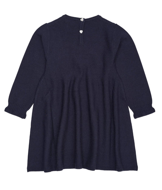 Copenhagen Colors -Merino Cable Dress w Hearts - Blå - Jente - 4-8 år