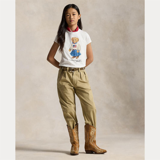 Polo Ralph Lauren – Bamse T-skjorte med kort erme – Hvit – Jente – 7-16 år