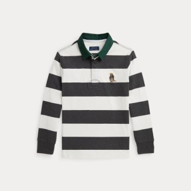 Polo Ralph Lauren – Langermet rugbygenser med striper og bamse – Gutt – 10–20 år