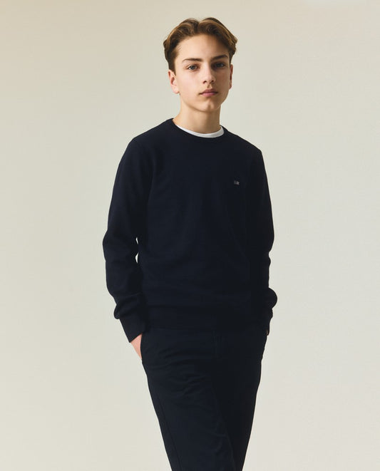 Lexington – Cotton Crew Sweater med logo – Blå – Gutt – 11-16 år