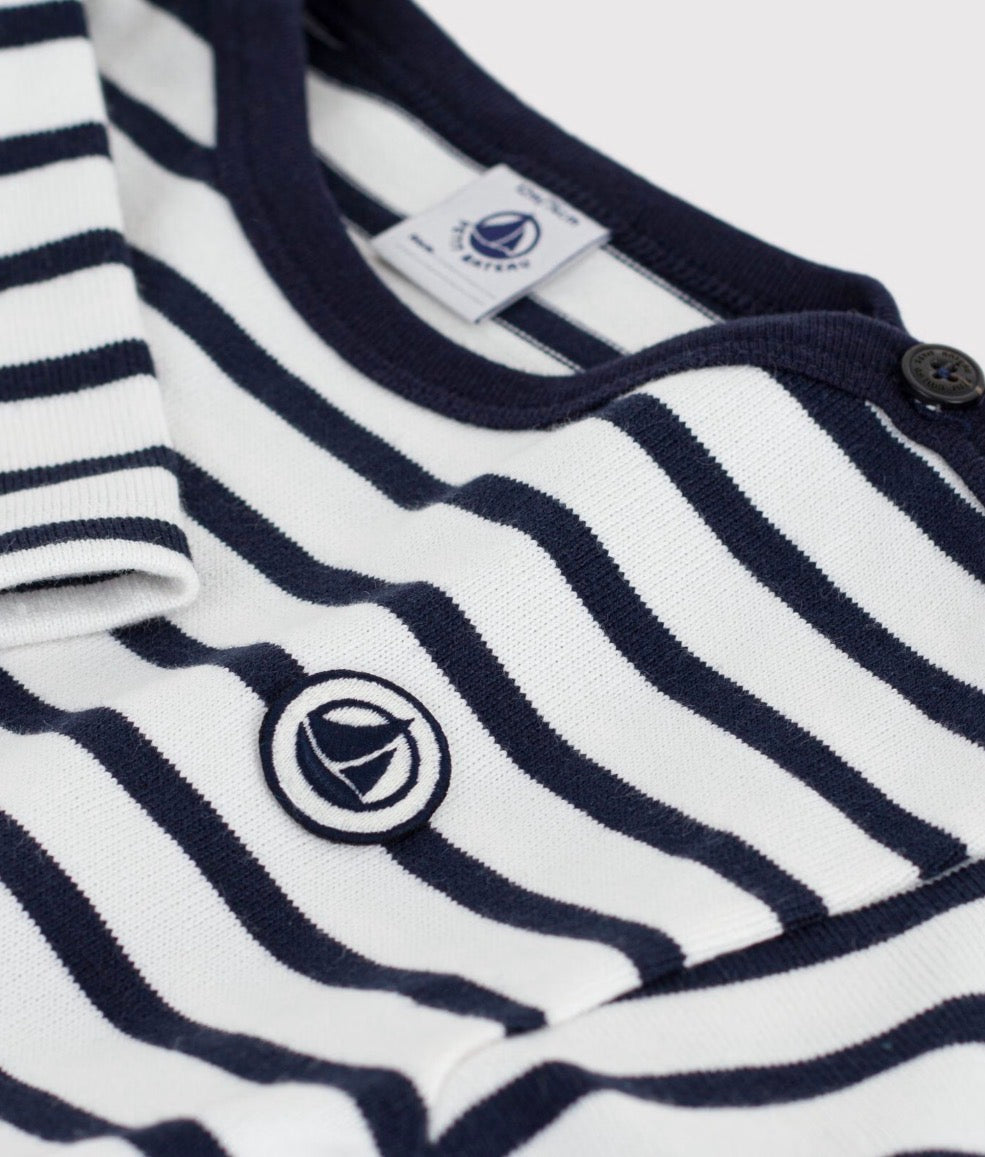 Petit Bateau – Genser med striper – Blå/hvit – Gutt – 1-3 år