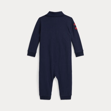 Polo Ralph Lauren – Mørkeblå heldress med rød Polo-hest – Gutt – 6–12 mnd