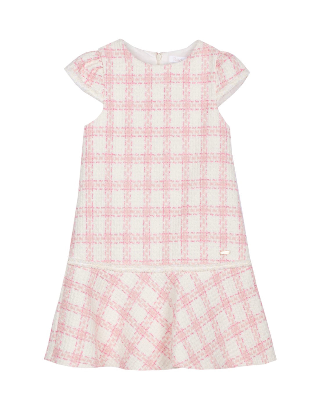 Patachou – Kjole med puffermer og bomullsfor – Rosa – Jente – 4-14 år
