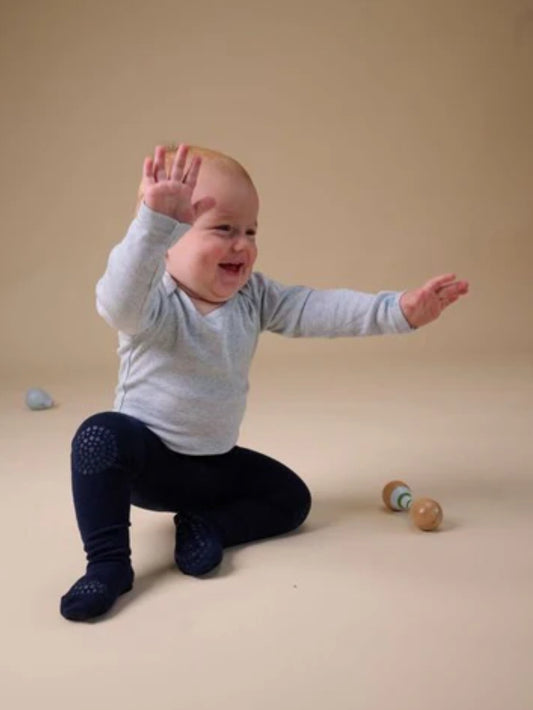 GOBABYGO - merino ull strømpebukse - blå - gutt -6-18 mnd