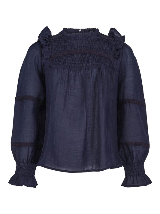 Vilje og ve - Saga bluse - Blå - str 8-14 år