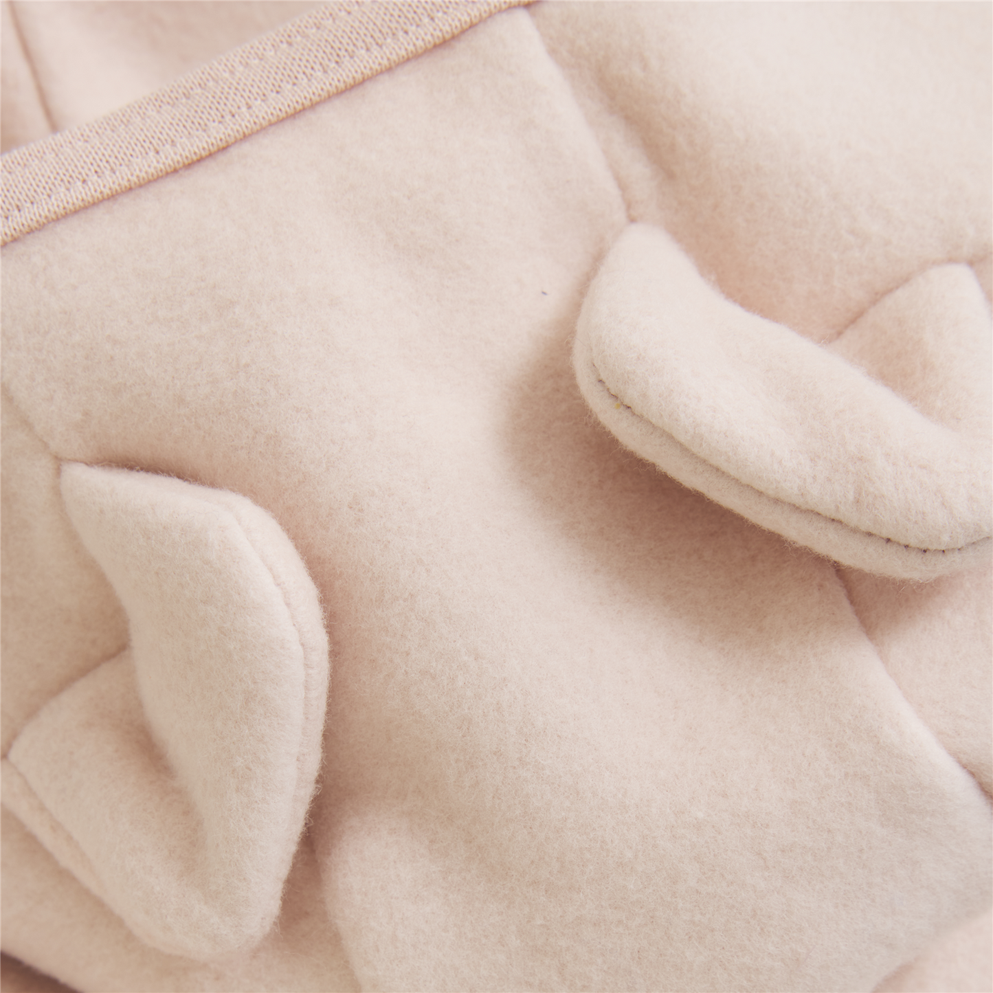Huttelihut – Pramsuit med ører i bomullsfleece – Rosa – Jente – 0-1 år