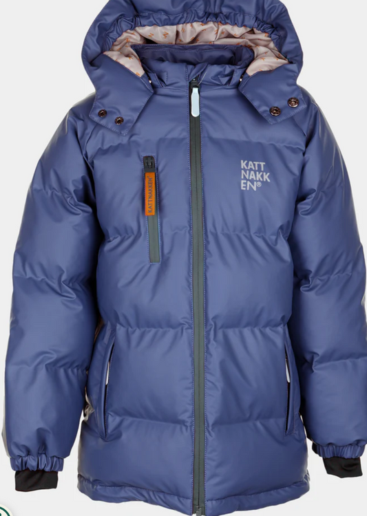 Kattnakken - Boblejakke sludd junior - Blå - Unisex - 7-12 år