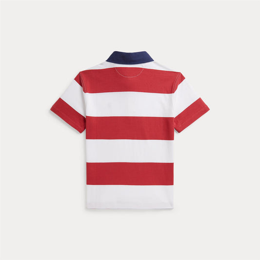 Polo Ralph Lauren – Piquet T-skjorte med stripemønster – Rød/hvit – Gutt – 8-20 år