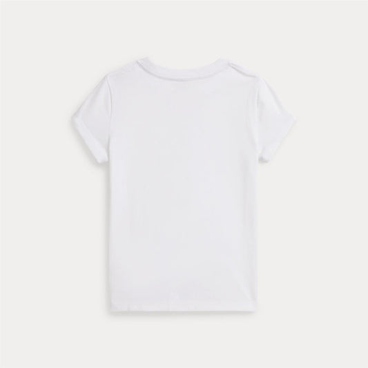 Polo Ralph Lauren – T-skjorte med bamse – Hvit – Jente – 2-6 år
