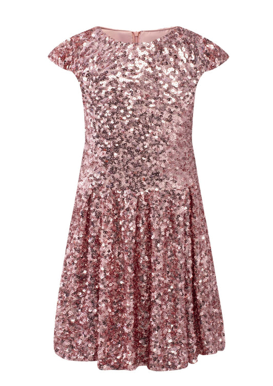 Prinsessefin - Beatrice Paljettkjole - Rosa - Jente - 2-12 år