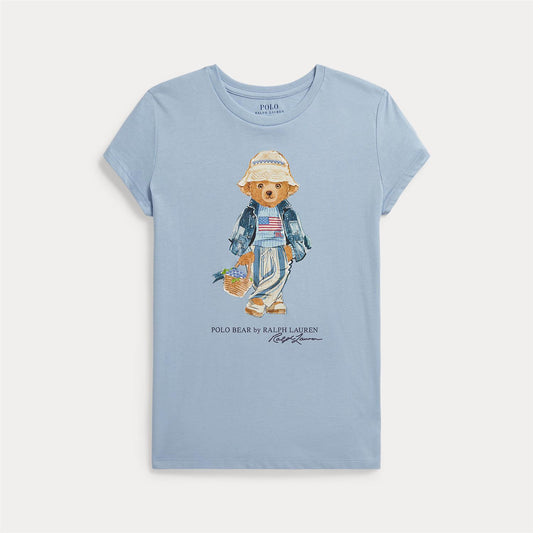 Polo Ralph Lauren – Bamse T-skjorte med kortermet design – Blå – Jente – 7-16 år