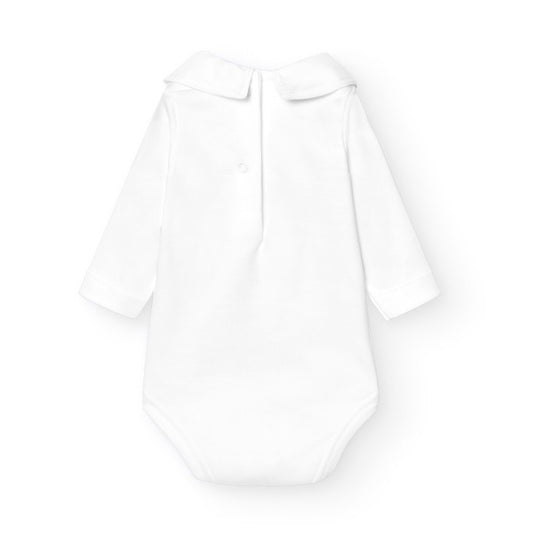 Babidu - Body - Skjortekrage - Hvit - Gutt - str 1-36 mnd