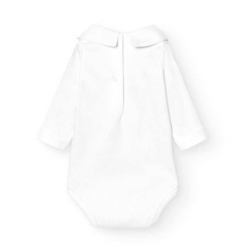 Babidu - Body - Skjortekrage - Hvit - Gutt - str 1-36 mnd