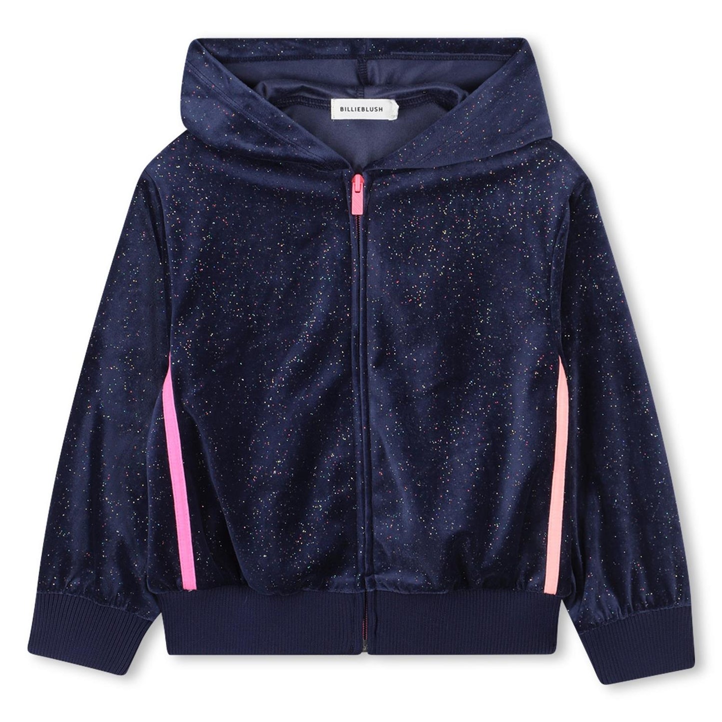 Billieblush blå hettejakke med glitrende finish og glidelås
