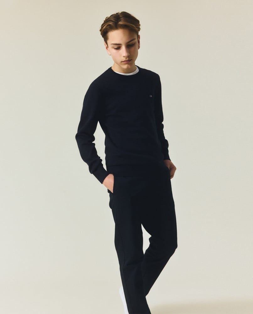 Lexington – Cotton Crew Sweater med logo – Blå – Gutt – 11-16 år
