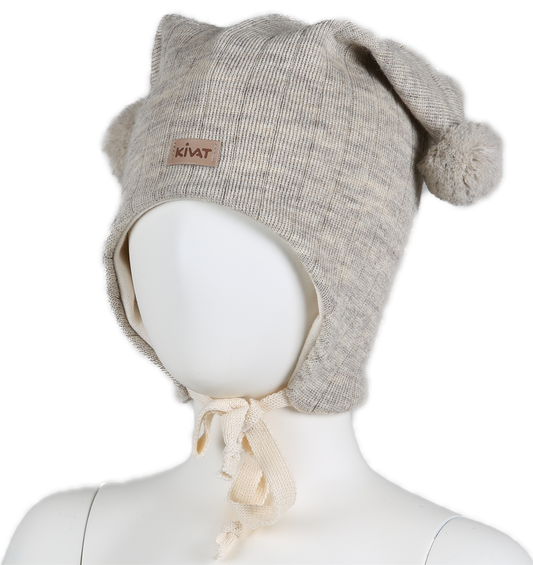 Kivat - Lue med Skinnlapp - Beige - Unisex - 1-8 år