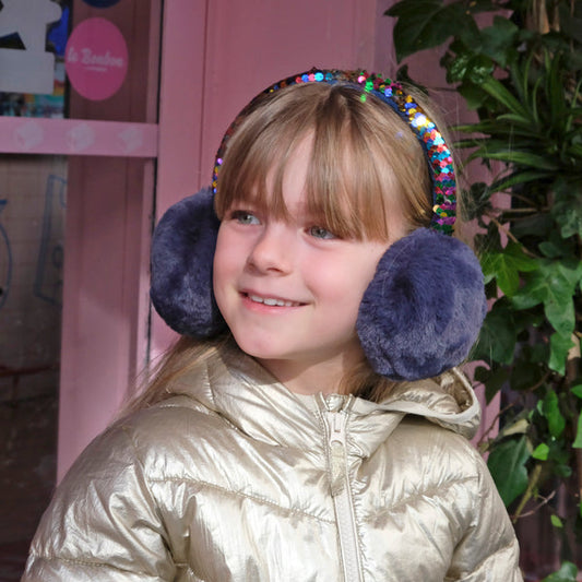 Rockahula - Rainbow Sequin Earmuffs - Blå - Jente
