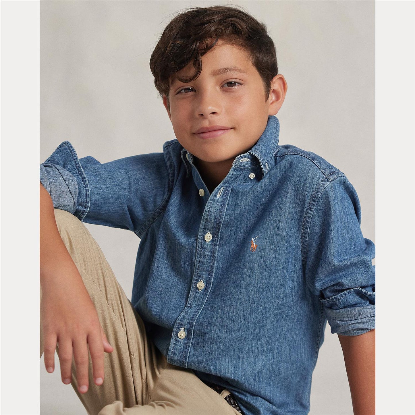 Polo Ralph Lauren - Chambray jeans skjorte - Blå - Gutt - 8-18/20 år