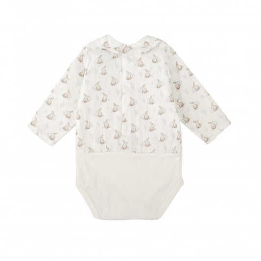 Babidu - Body -skjortekrage  - Hvit - Gutt- str 3-18 mnd.