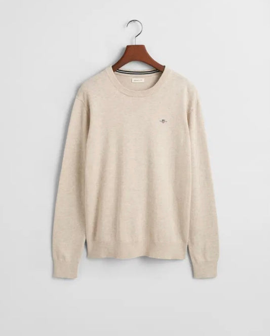 Gant - Strikk - Crewneck - Beige - 9-16år