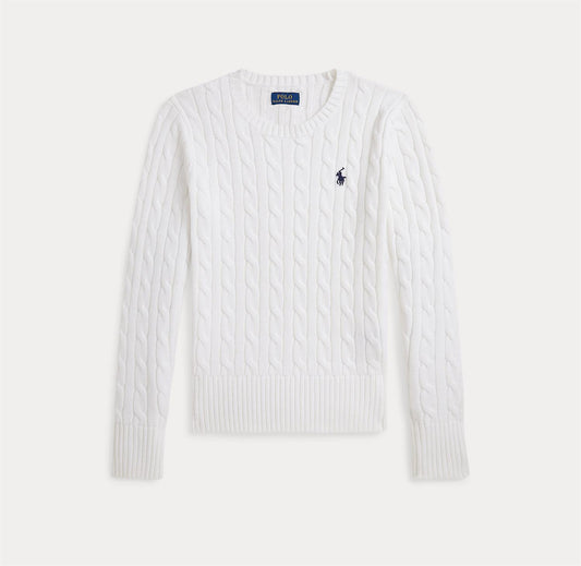 Ralph Lauren - Flettegenser - Hvit - Jente - 12-16 år