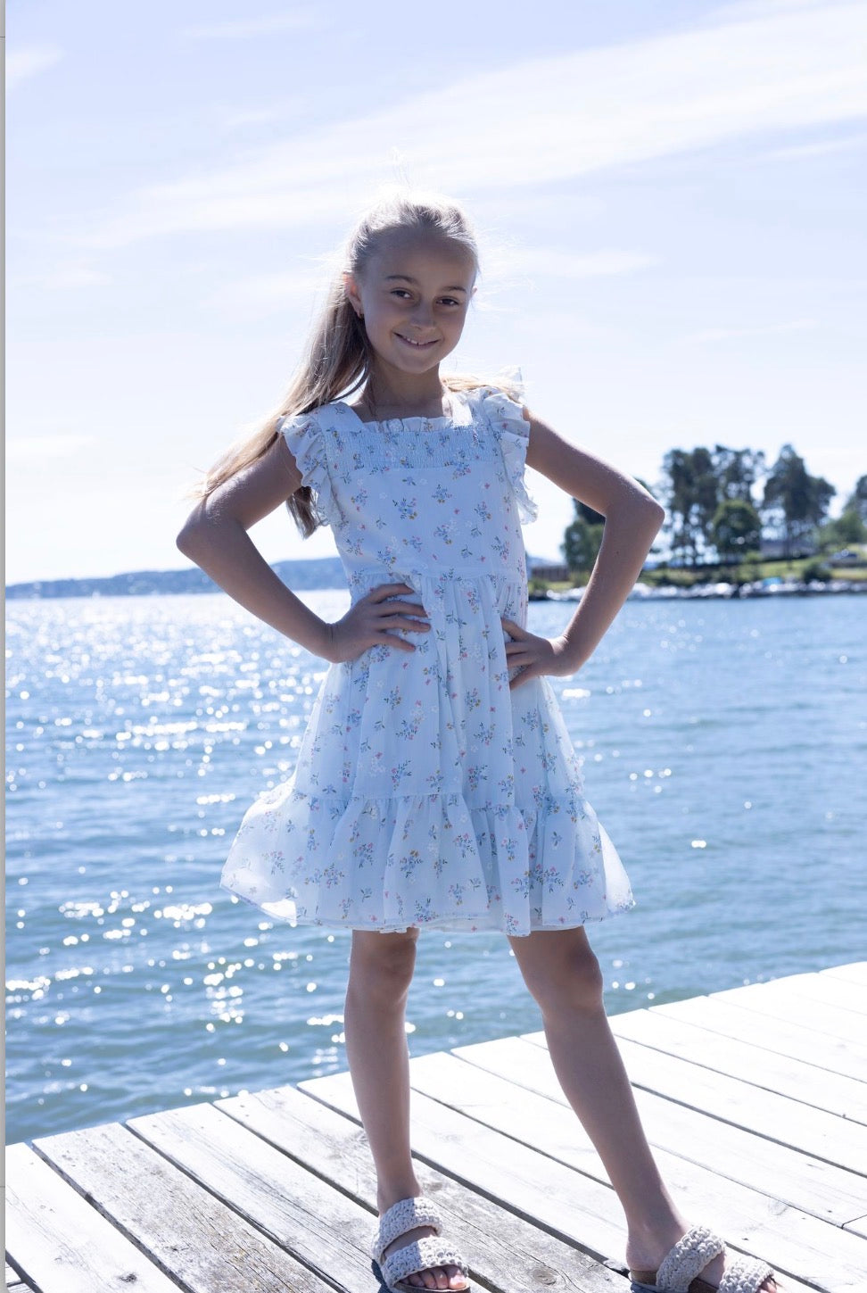 Vilje & Ve - Linda dress - Blå - Jente - Str 4-12 år