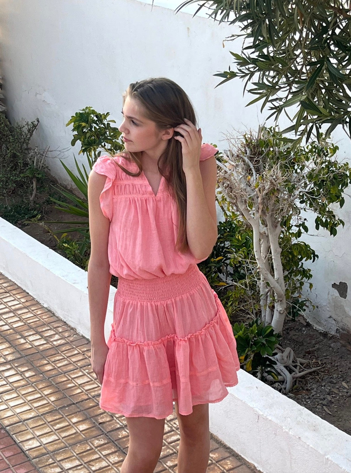 Vilje&Ve - Iris Skirt - korall - Jente - 6-16 år