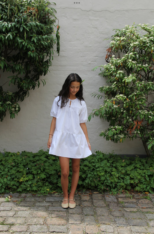 Designers Remix Claire puffkjole i cream for jente 12–16 år