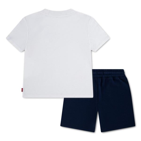 Levi's – 2-delt sett med shorts og T-skjorte – Hvit/Blå – Gutt – 4-12 år