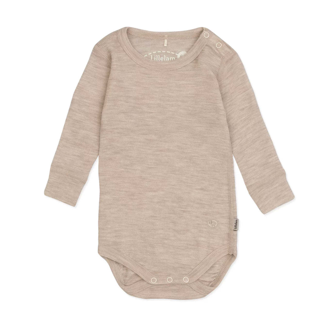 Lillelam – Ullbody i merinoull – Lys beige – Unisex – 0-3 år