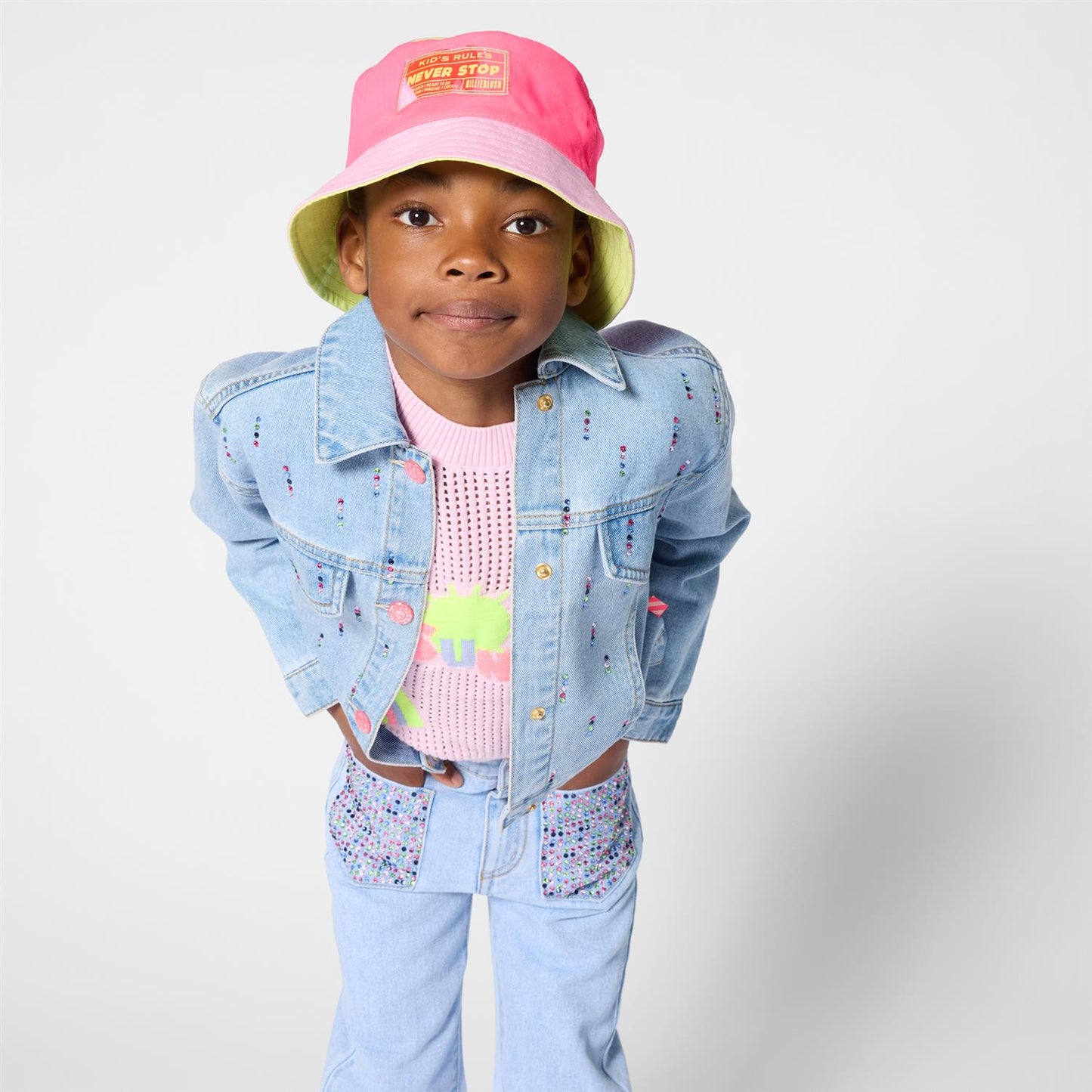 Billieblush – Jeans med rhinestone lommer – Blå – Jente – 4-12 år