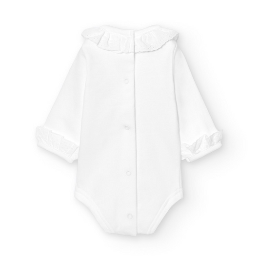 Babidu - Body med krage - Hvit - Jente - 3-36 mnd