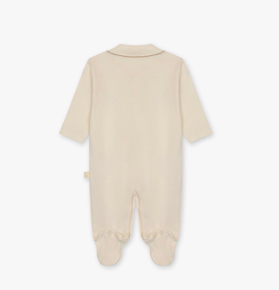 Baby Gi - Velour heldrakt - Off white - Unisex - 1-6 mnd